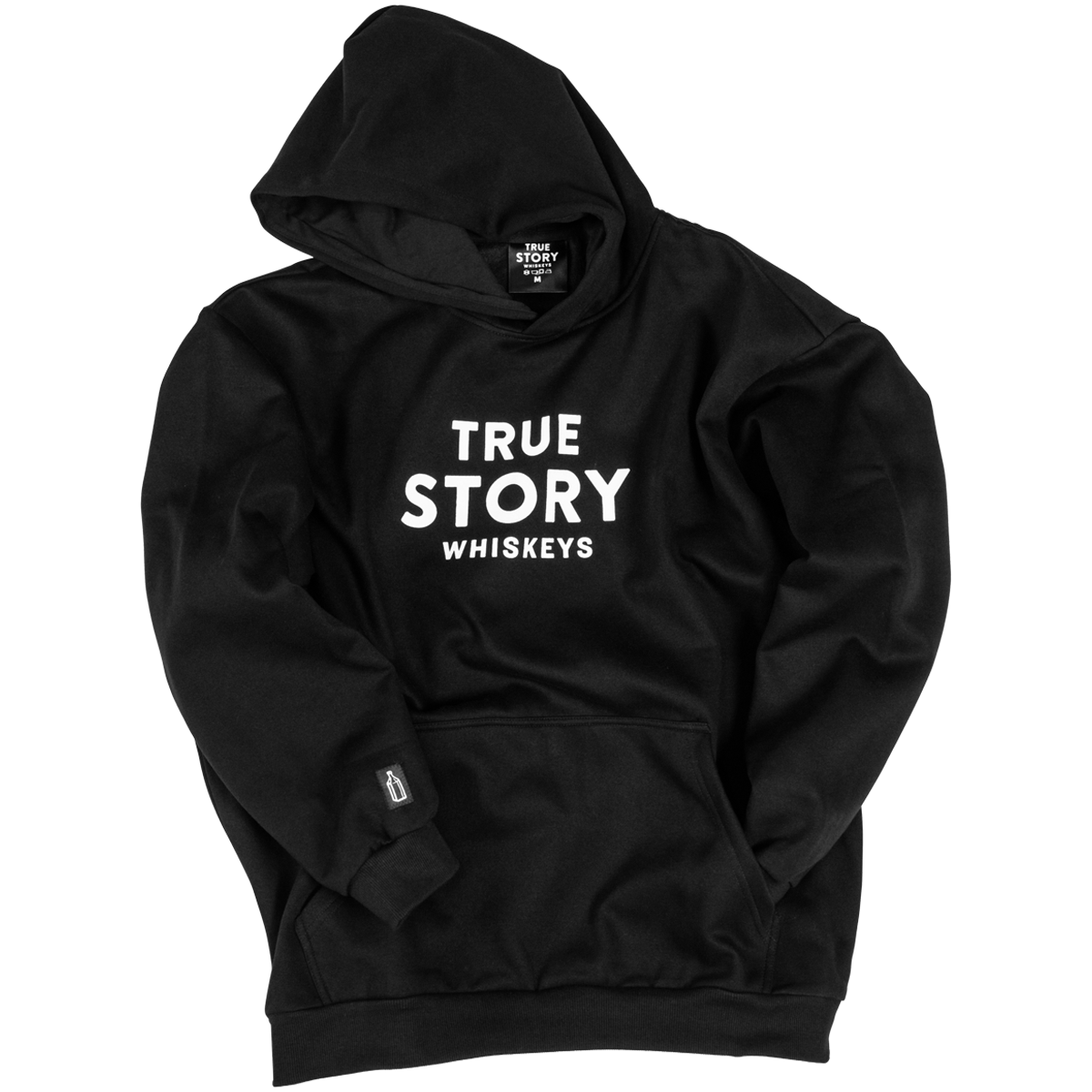 True Story Hoodie White Print Logo