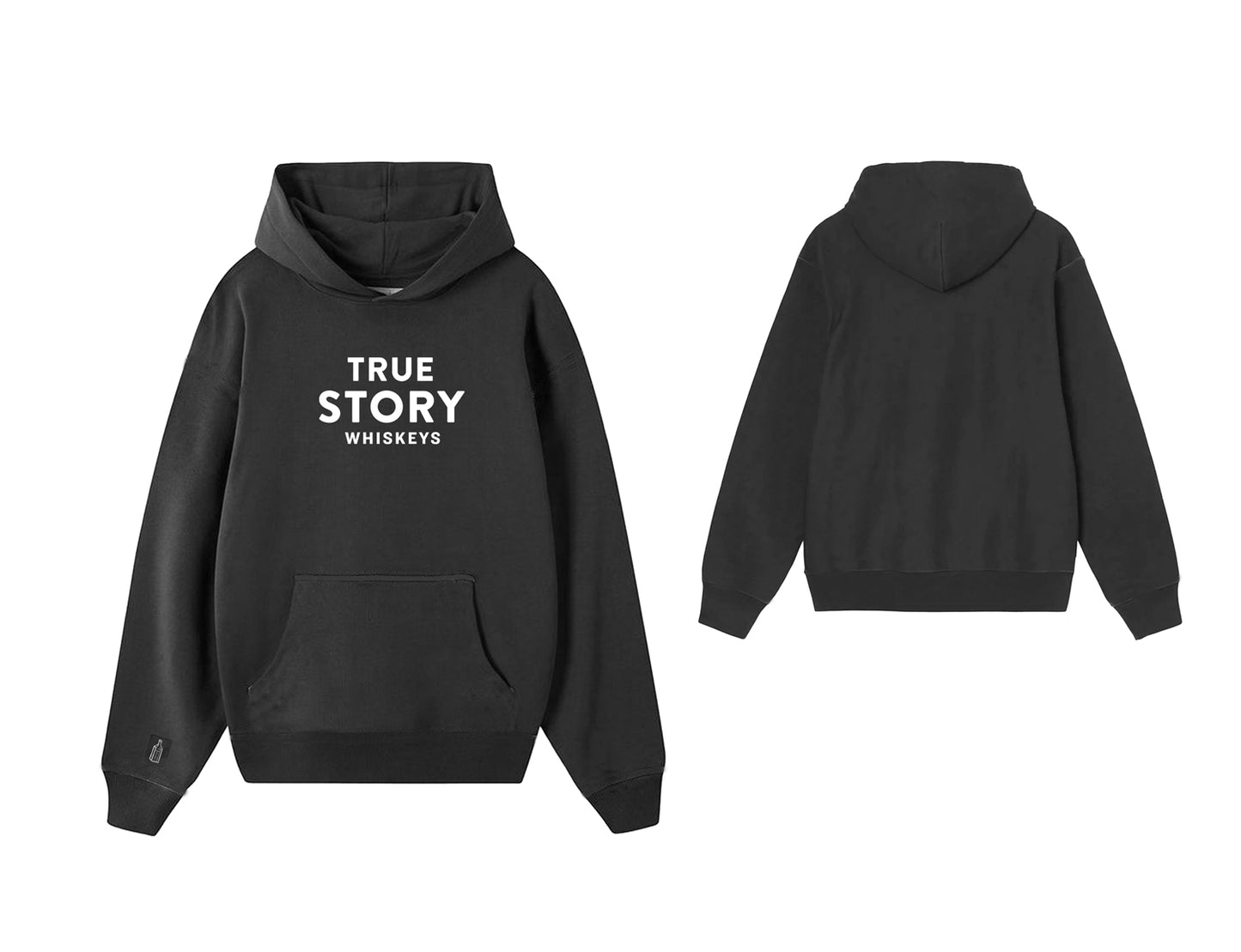True Story Hoodie White Print Logo